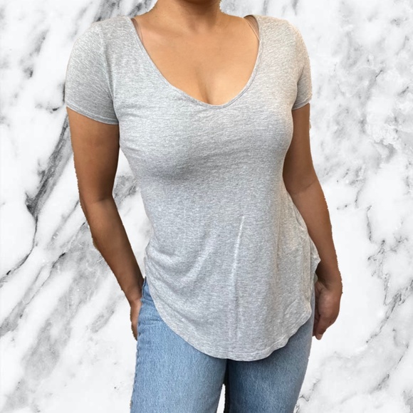 3 for $15 Dynamite Grey V-Neck T-Shirt - Picture 1 of 7